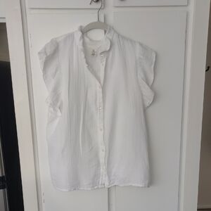H&M White Ruffled Blouse